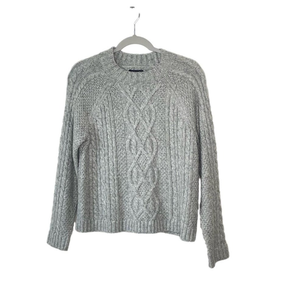 Abercrombie & Fitch Heathered Gray Cable Knit sweater medium #AK